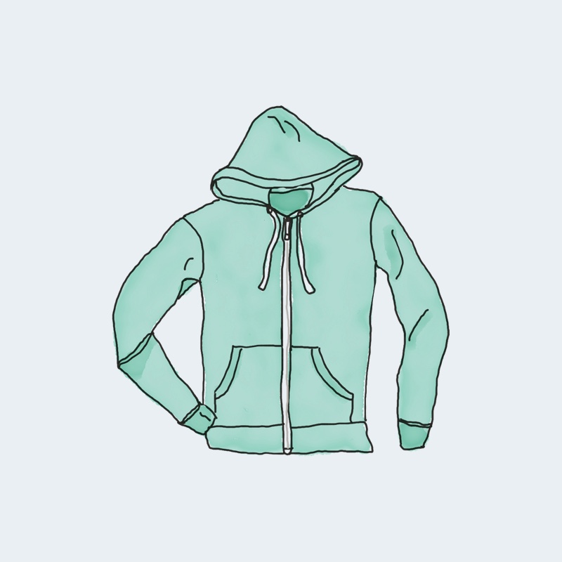 Green Hoodie with Zipper